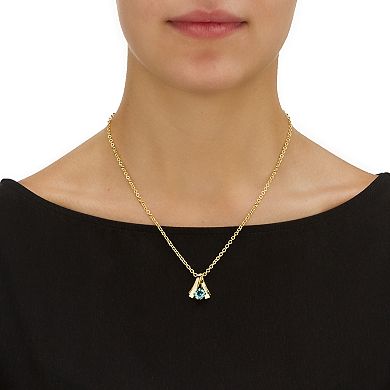 2 Piece Simulated Birthstone Necklace and Earrings Set in Yellow Goldtone