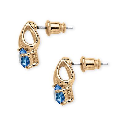 2 Piece Simulated Birthstone Necklace and Earrings Set in Yellow Goldtone