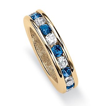Simulated Birthstone Ring Charm in Gold-Plated
