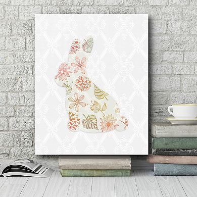 COURTSIDE MARKET Latice Bunny III Canvas Wall Art