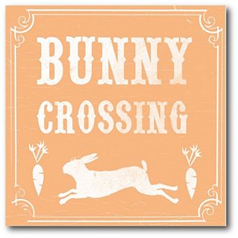 COURTSIDE MARKET Bunny Crossing Canvas Wall Art