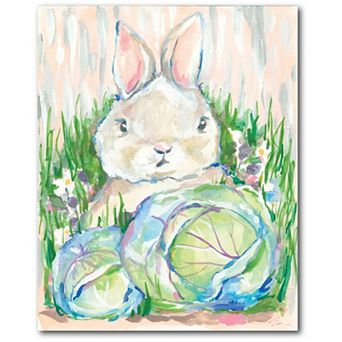 COURTSIDE MARKET Easter Bunny Vegetable Garden Canvas Wall Art