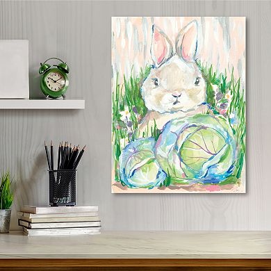 COURTSIDE MARKET Easter Bunny Vegetable Garden Canvas Wall Art
