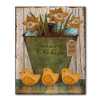 COURTSIDE MARKET Farmhouse Eggs Easter Canvas Wall Art