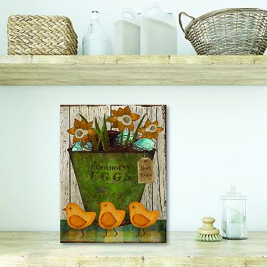 COURTSIDE MARKET Farmhouse Eggs Easter Canvas Wall Art
