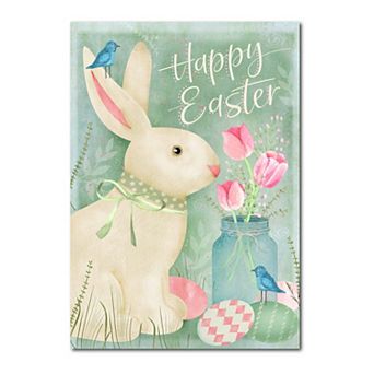 COURTSIDE MARKET Happy Easter Tulip Jar Canvas Wall Art