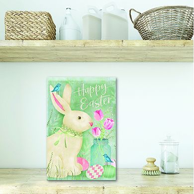 COURTSIDE MARKET Happy Easter Tulip Jar Canvas Wall Art