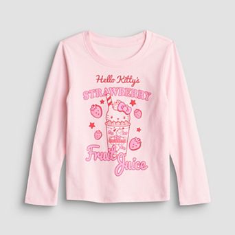 Baby & Toddler Girl Jumping Beans® Hello Kitty Strawberry Fruit Juice Long Sleeve Graphic Tee