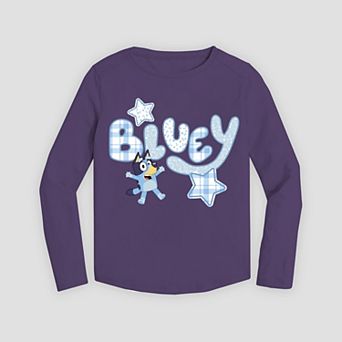 Baby & Toddler Girl Jumping Beans® Bluey Patchwork Stars Long Sleeve Graphic Tee