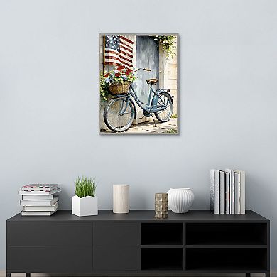 Masterpiece Bicycle Blooms Framed Canvas Wall Art