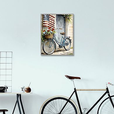 Masterpiece Bicycle Blooms Framed Canvas Wall Art