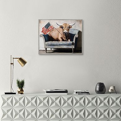 Masterpiece Patriotic Couch Potato Framed Canvas Inches