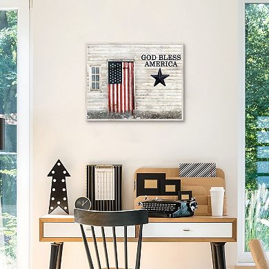 Masterpiece God Bless America Framed Canvas Wall Art
