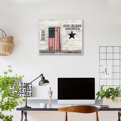 Masterpiece God Bless America Framed Canvas Wall Art