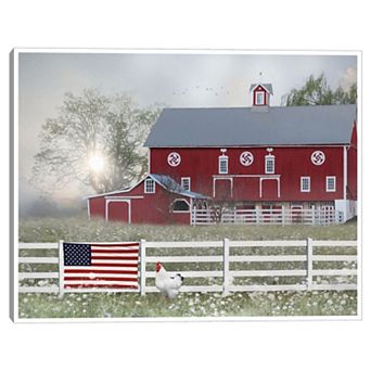 Masterpiece Patriotic Farm Framed Canvas Wall Art