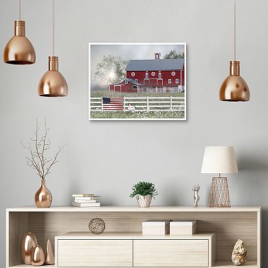 Masterpiece Patriotic Farm Framed Canvas Wall Art
