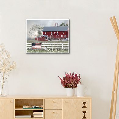 Masterpiece Patriotic Farm Framed Canvas Wall Art