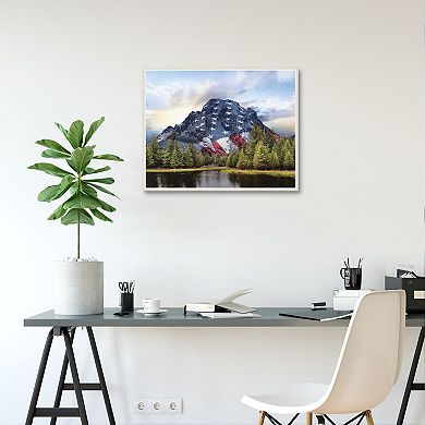 Masterpiece Patriotic Tetons Framed Canvas Wall Art