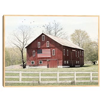 Masterpiece Patriotic Barn Framed Canvas Wall Art