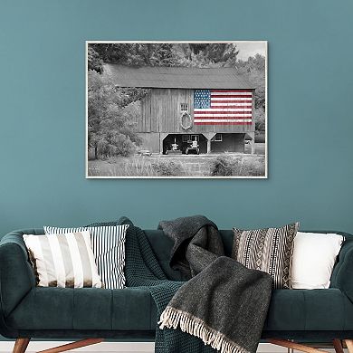 Masterpiece Patriotic Farm Framed Canvas Wall Art