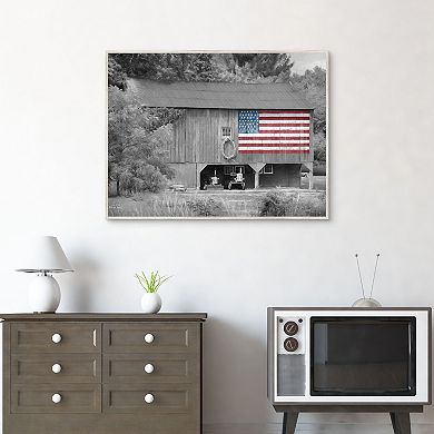 Masterpiece Patriotic Farm Framed Canvas Wall Art