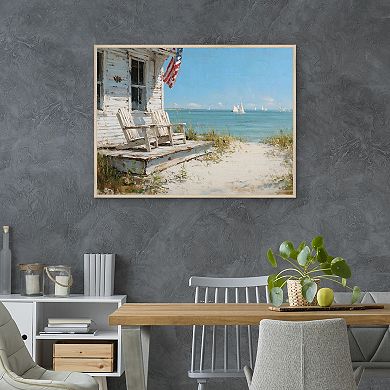 Masterpiece By the Ocean Framed Canvas Wall Art