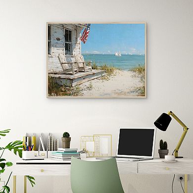 Masterpiece By the Ocean Framed Canvas Wall Art