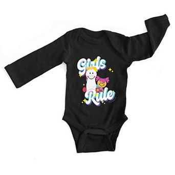 Mini Smiley Girls Rule - Baby Long Sleeve Bodysuit