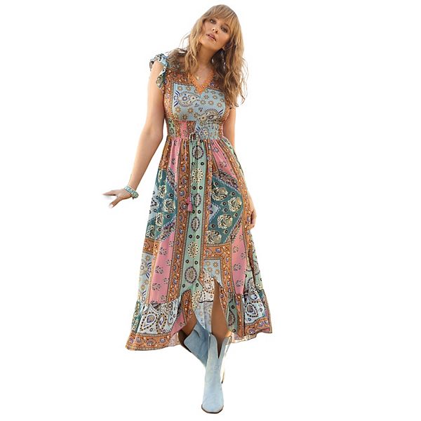 joe browns dresses Patchwork Slit Maxi Dress packed with personality Dresses | Joe Browns |