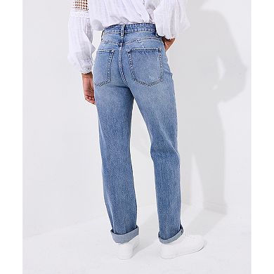 Joe Browns Women's Plus Size Distressed Mom Jeans