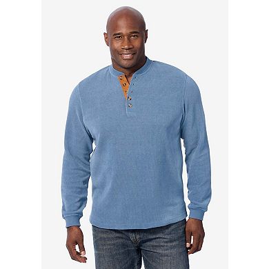 KingSize Men's Big & Tall Soft Waffle Henley