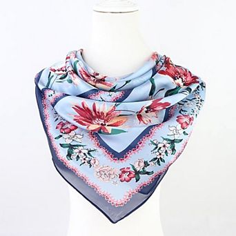 Women's Nine West Trio Trailing Floral Satin Square Scarf