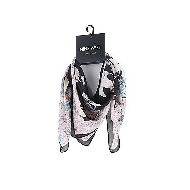 Nine West Lily Satin Floral Print Square Scarf