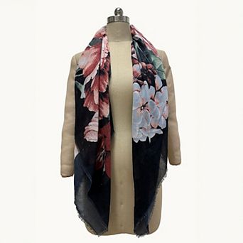 Nine West Painterly Blooms Gauze Wrap Scarf