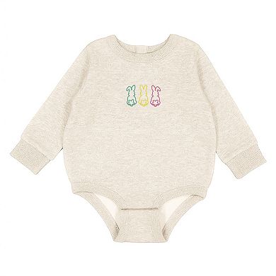 Embroidered Easter Bunny Outline - Infant Fleece BodySuit