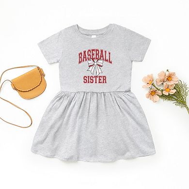 Baseball Sister Coquette - Toddler Graphic Dress