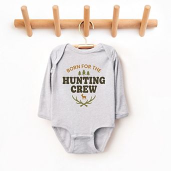 Born For The Hunting Crew - Baby Long Sleeve Bodysuit