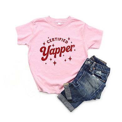 Certified Yapper Stars Distressed - Toddler Short Sleeve Graphic T-Shirt