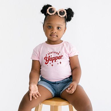 Certified Yapper Stars Distressed - Toddler Short Sleeve Graphic T-Shirt