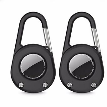 ZUQIETA IPX8 Waterproof AirTag Keychain with Carabiner - Secure Lock Thick PC Holder for 1st & 2nd G