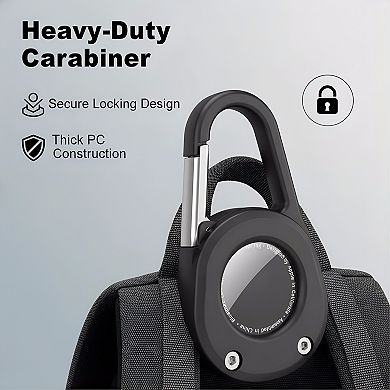 ZUQIETA IPX8 Waterproof AirTag Keychain with Carabiner - Secure Lock Thick PC Holder for 1st & 2nd G