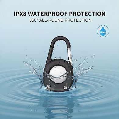 ZUQIETA IPX8 Waterproof AirTag Keychain with Carabiner - Secure Lock Thick PC Holder for 1st & 2nd G