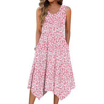 Zeagoo Women s Sleeveless Midi Tank Dress A Line Loose Vacation Dress with Pockets