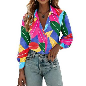 Zeagoo Womens Blouses Dressy Casual Spring Long Sleeve Shirts Button Down Tops Fashion