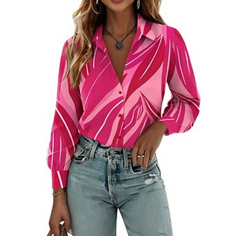 Zeagoo Womens Blouses Dressy Casual Spring Long Sleeve Shirts Button Down Tops Fashion