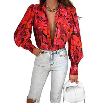 Zeagoo Womens Blouses Dressy Casual Spring Long Sleeve Shirts Button Down Tops Fashion