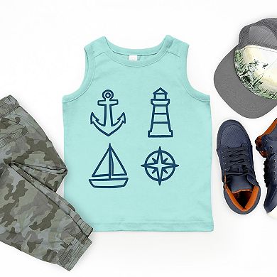Anchor Lighthouse Boat Compass - Youth Tank Top