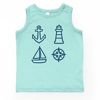 Anchor Lighthouse Boat Compass - Youth Tank Top