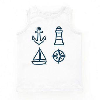 Anchor Lighthouse Boat Compass - Youth Tank Top