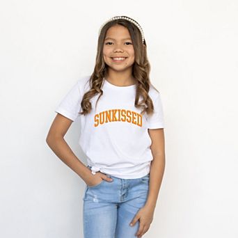 Sunkissed Varsity Arched Puff Print - Youth Short Sleeve Graphic T-Shirt